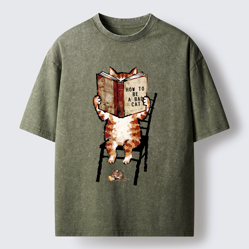 Tokyo‑Tiger Be A Bad Cat Washed T-Shirt