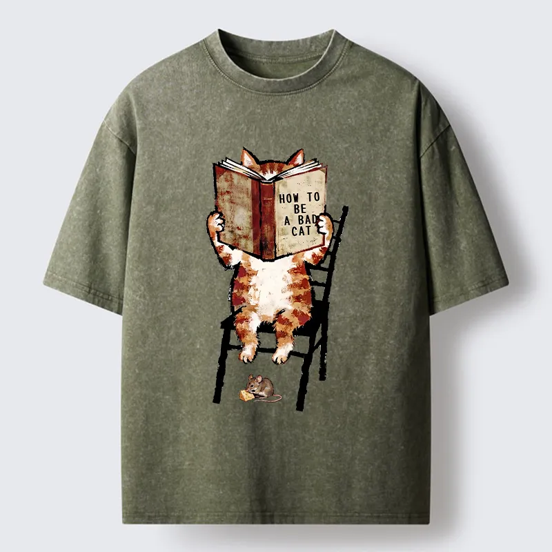 Tokyo‑Tiger Be A Bad Cat Washed T-Shirt