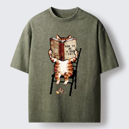 Tokyo‑Tiger Be A Bad Cat Washed T-Shirt