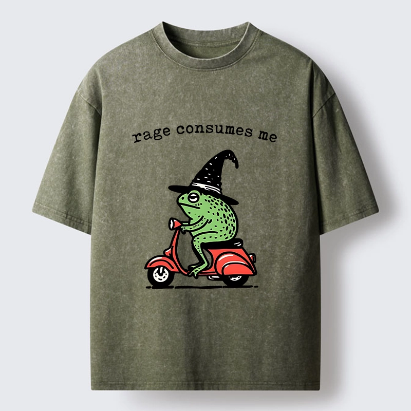 Tokyo-Tiger Angry Wizard Frog Meme Washed T-Shirt