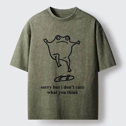 Tokyo-Tiger Skate Frog No Worries Art Washed T-Shirt