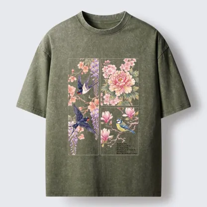 Tokyo-Tiger Spring Swallow Dance Washed T-Shirt