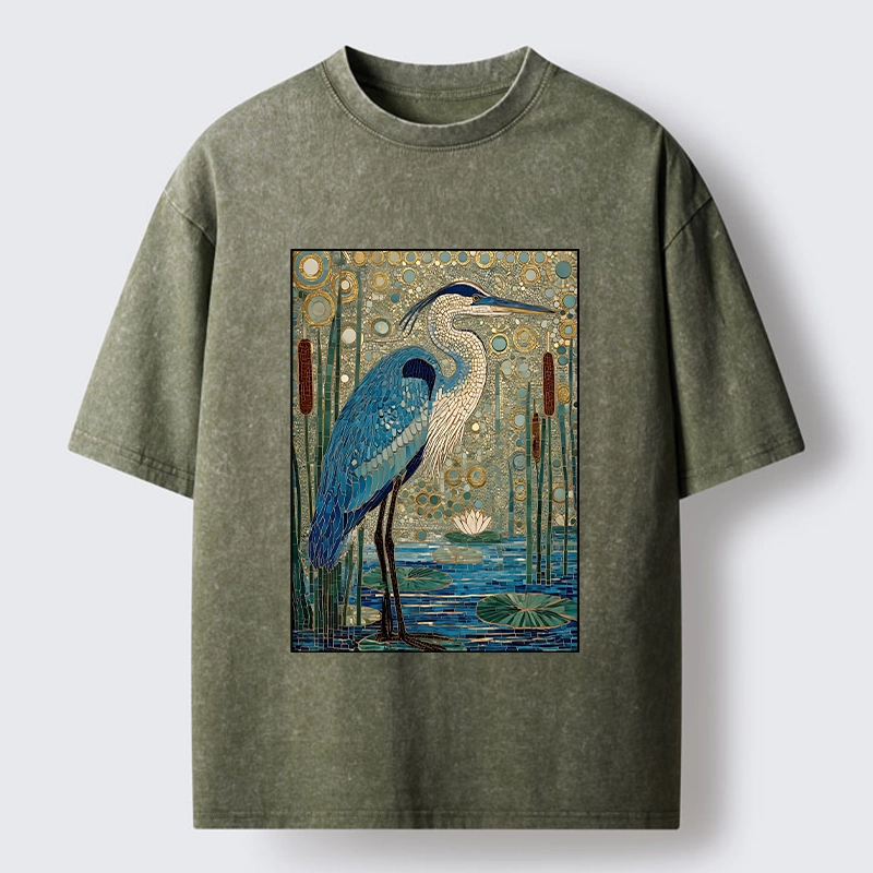 Tokyo‑Tiger Golden Pond Bird Washed T‑Shirt