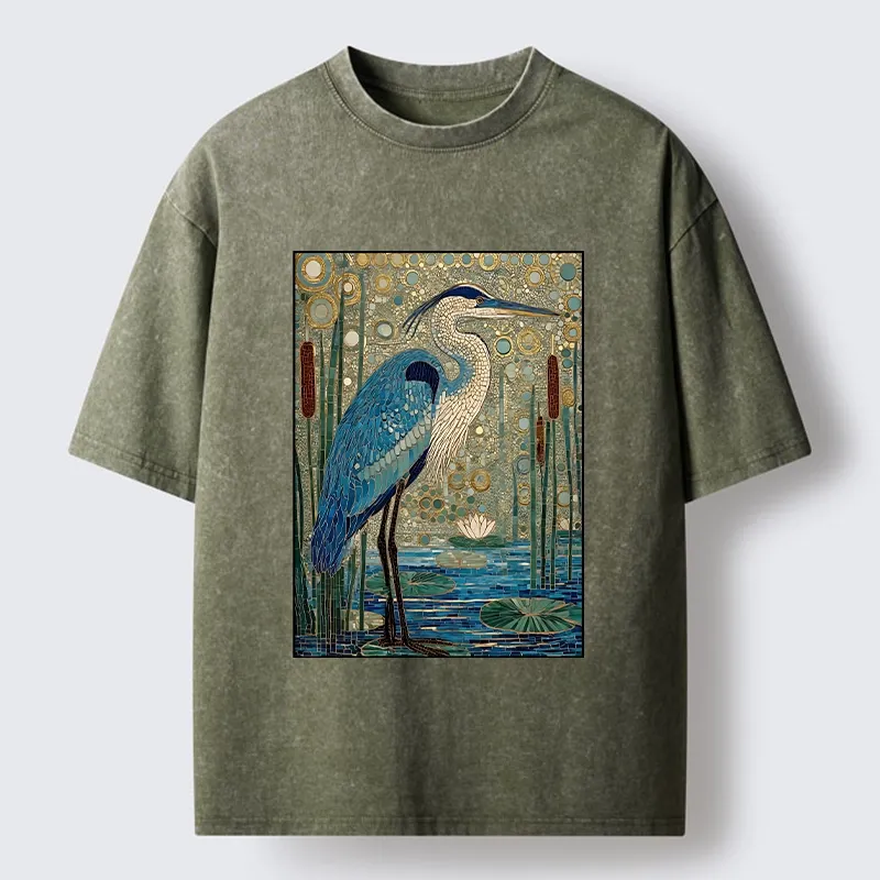 Tokyo‑Tiger Golden Pond Bird Washed T‑Shirt