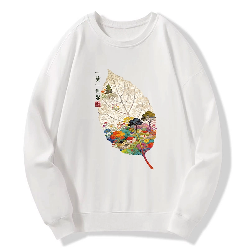 Tokyo-Tiger One Leaf Holds A Tiny Colorful World Classic Sweatshirt