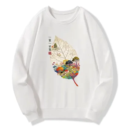 Tokyo-Tiger One Leaf Holds A Tiny Colorful World Classic Sweatshirt
