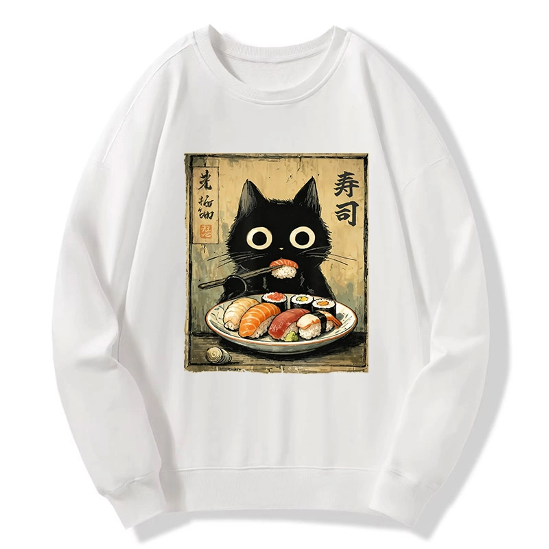 Tokyo-Tiger Vintage Japanese Sushi Cat Classic Sweatshirt