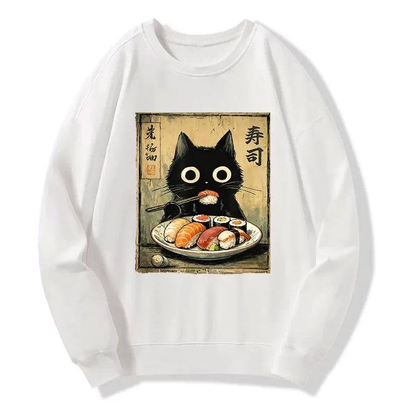 Tokyo-Tiger Vintage Japanese Sushi Cat Classic Sweatshirt