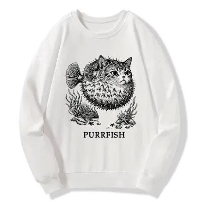 Tokyo-Tiger Spiky Puffer With Cute Cat Head Classic Sweatshirt