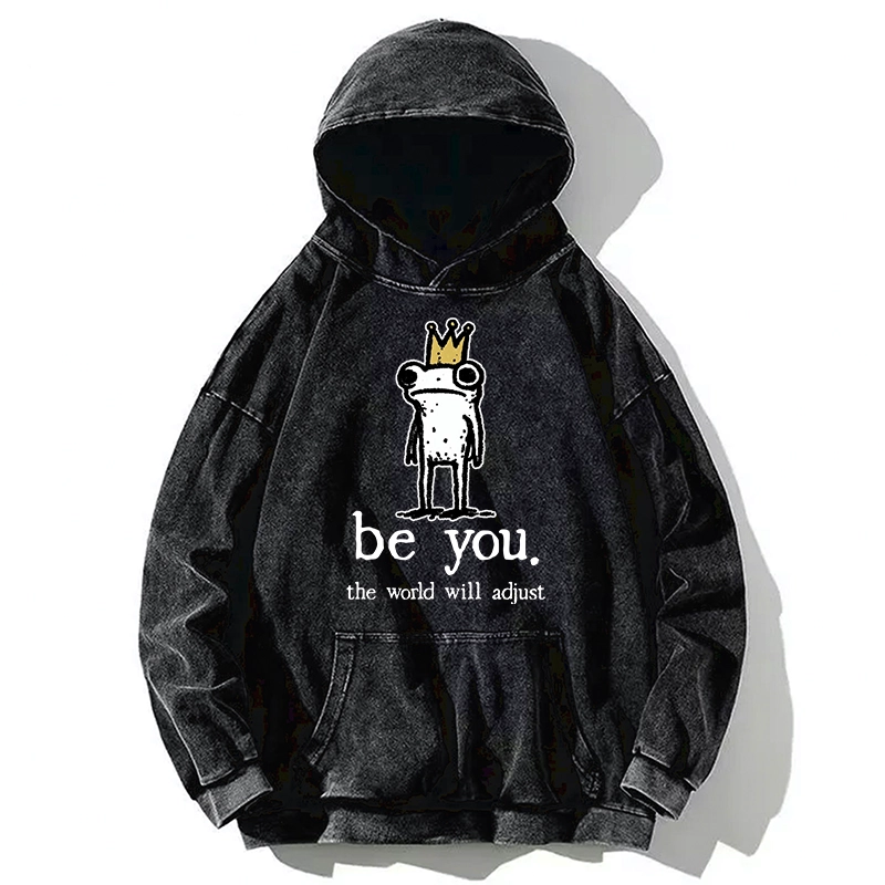 Tokyo-Tiger Crown Frog Stays True To Self Washed Hoodie