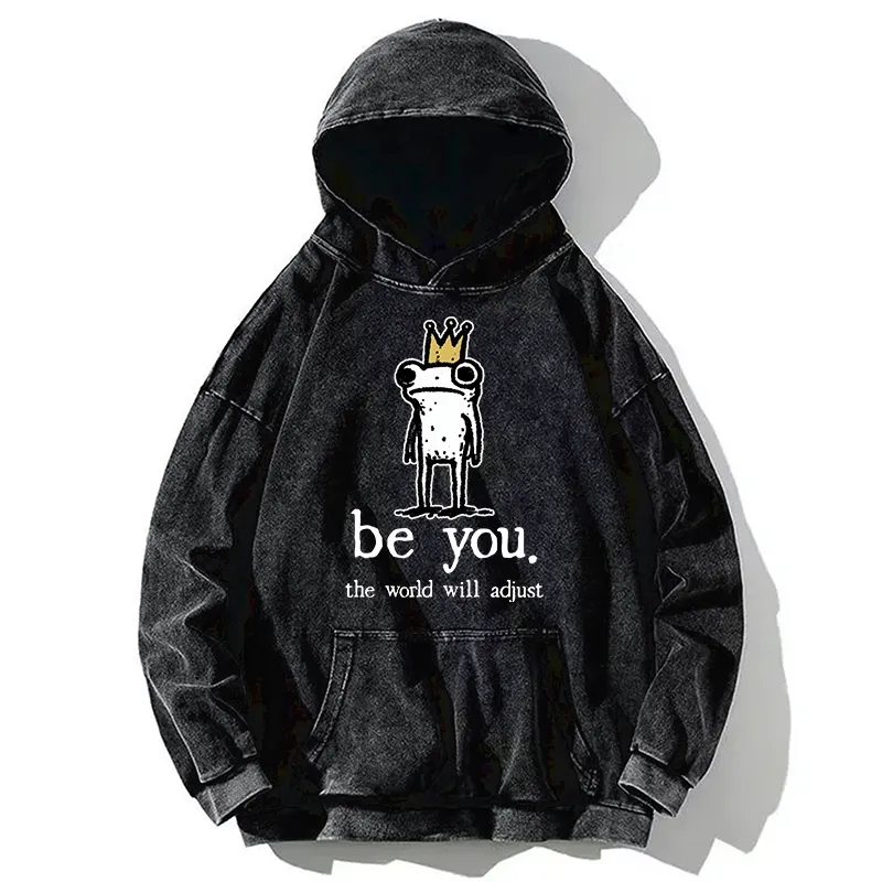 Tokyo-Tiger Crown Frog Stays True To Self Washed Hoodie