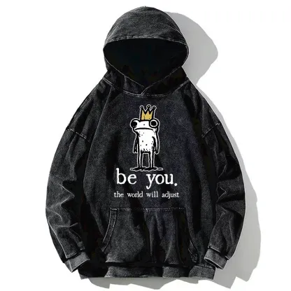 Tokyo-Tiger Crown Frog Stays True To Self Washed Hoodie