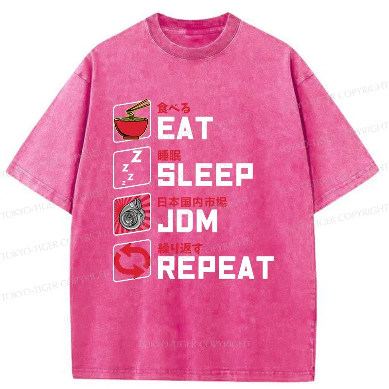 Tokyo-Tiger Happy Daily List Washed T-Shirt