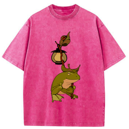 Tokyo-Tiger Frog With Lantern Washed T-Shirt