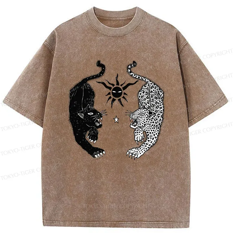 Tokyo-Tiger Retro Tigers Funny Washed T-Shirt