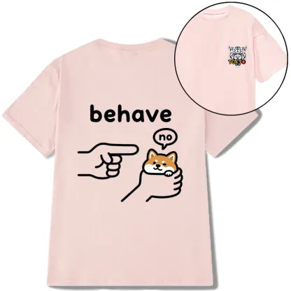 Tokyo-Tiger Funny Shiba Refusing To Behave Front Back Classic T-Shirt