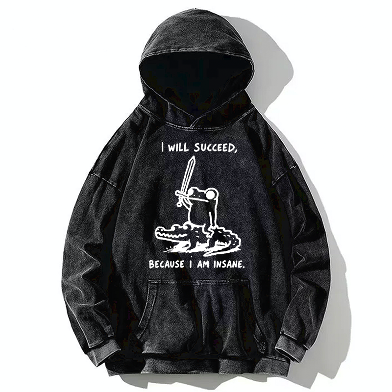 Tokyo-Tiger Warrior Frog Funny Meme Washed Hoodie