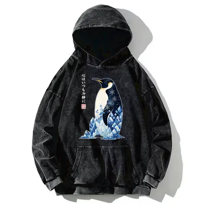Tokyo-Tiger Keep Calm Penguin Washed Hoodie
