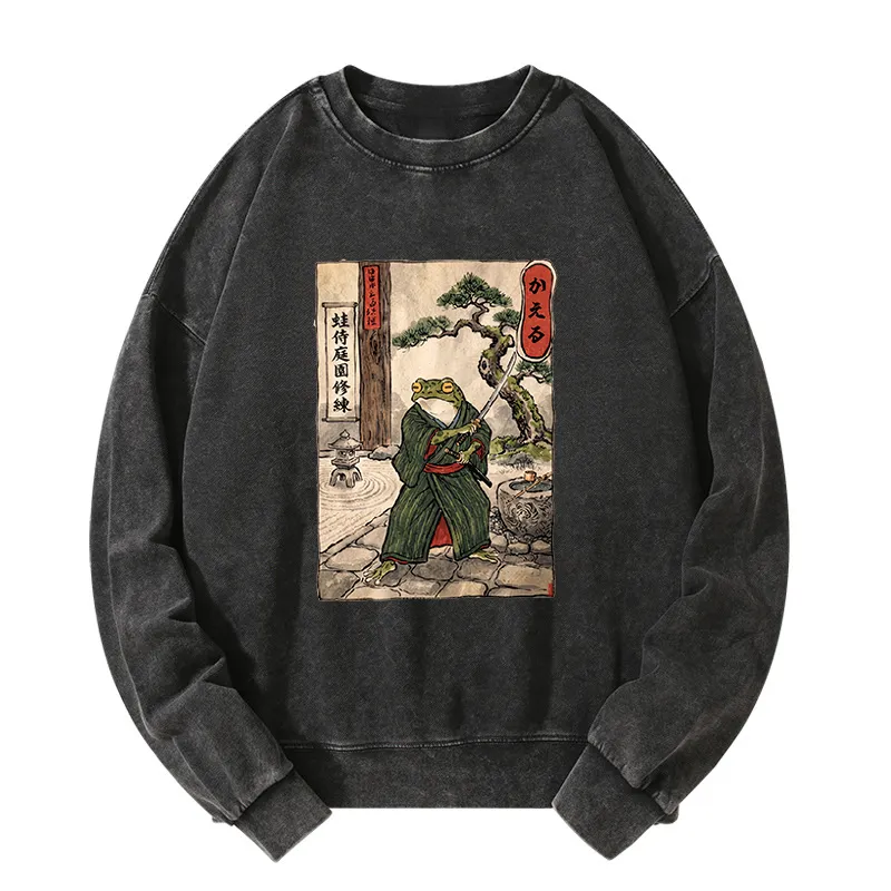 Tokyo-Tiger Samurai Frog Training Washed Sweatshirt
