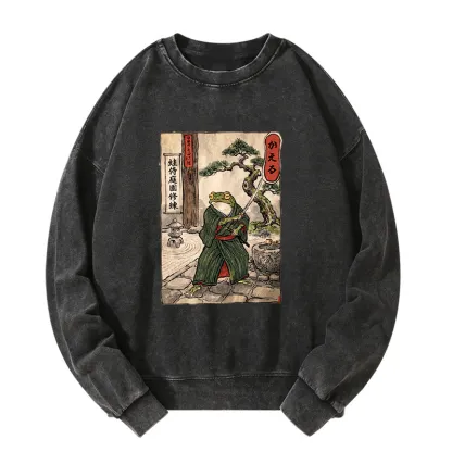 Tokyo-Tiger Samurai Frog Training Washed Sweatshirt
