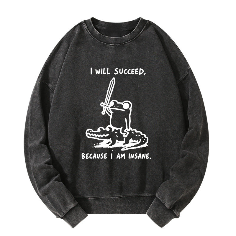 Tokyo-Tiger Warrior Frog Funny Meme Washed Sweatshirt