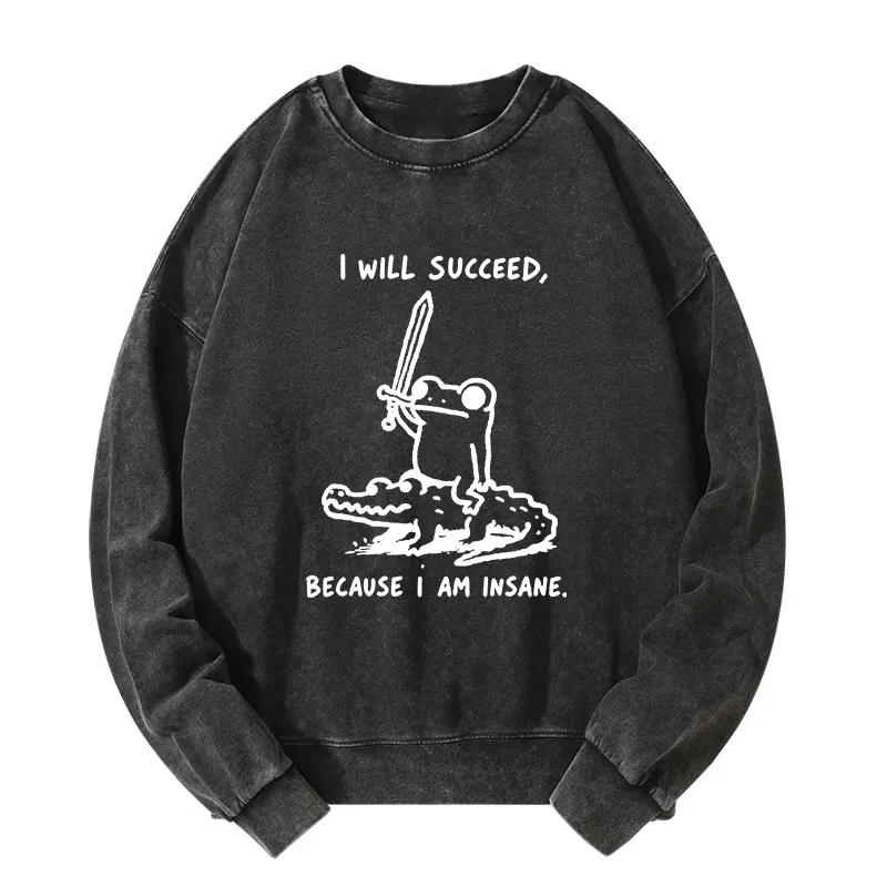 Tokyo-Tiger Warrior Frog Funny Meme Washed Sweatshirt