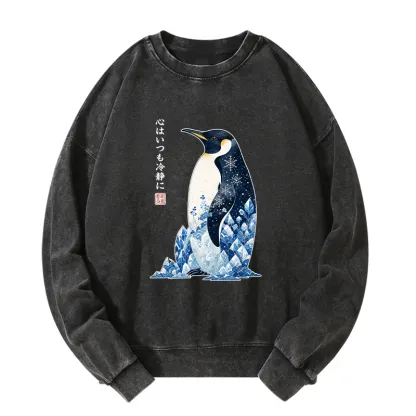 Tokyo-Tiger Keep Calm Penguin Washed Sweatshirt