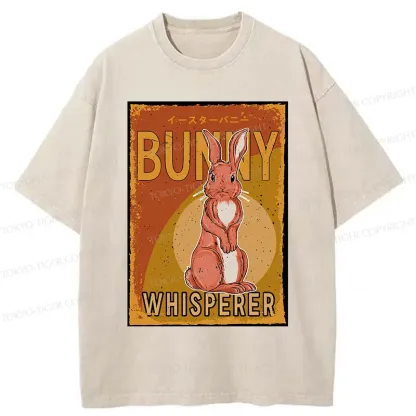 Tokyo-Tiger Cute Bunny Whisperer Washed T-Shirt