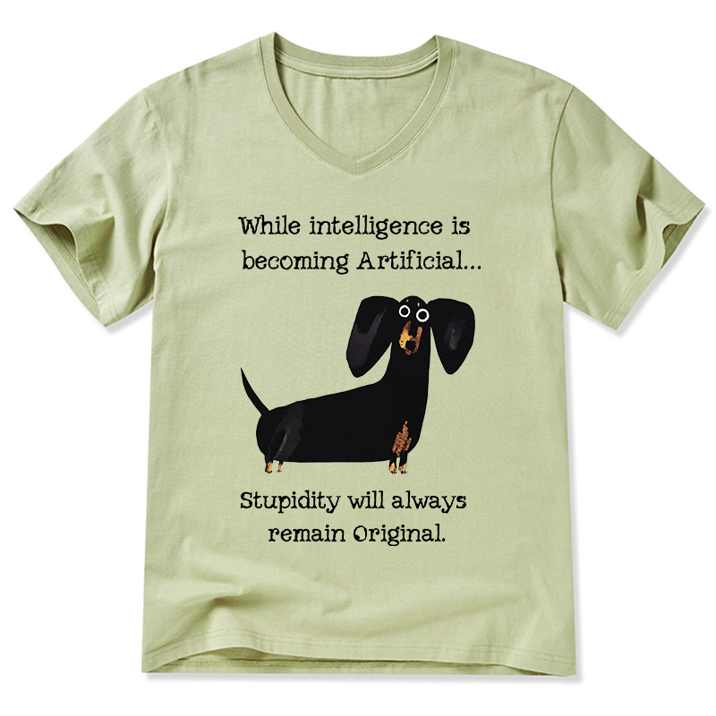 Tokyo-Tiger Dachshund Real Humor Funny Meme V-Neck Classic T-Shirt
