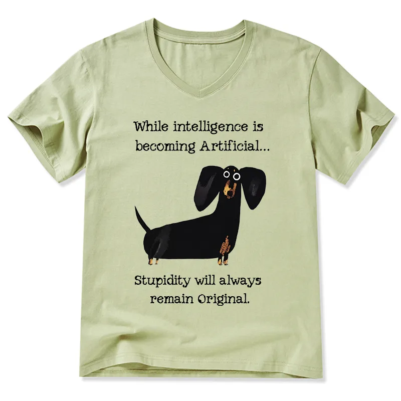 Tokyo-Tiger Dachshund Real Humor Funny Meme V-Neck Classic T-Shirt