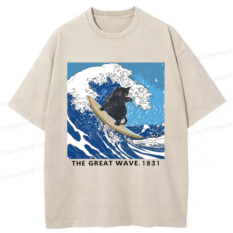 Tokyo-Tiger Heartbeat Rhythm Washed T-Shirt Sale