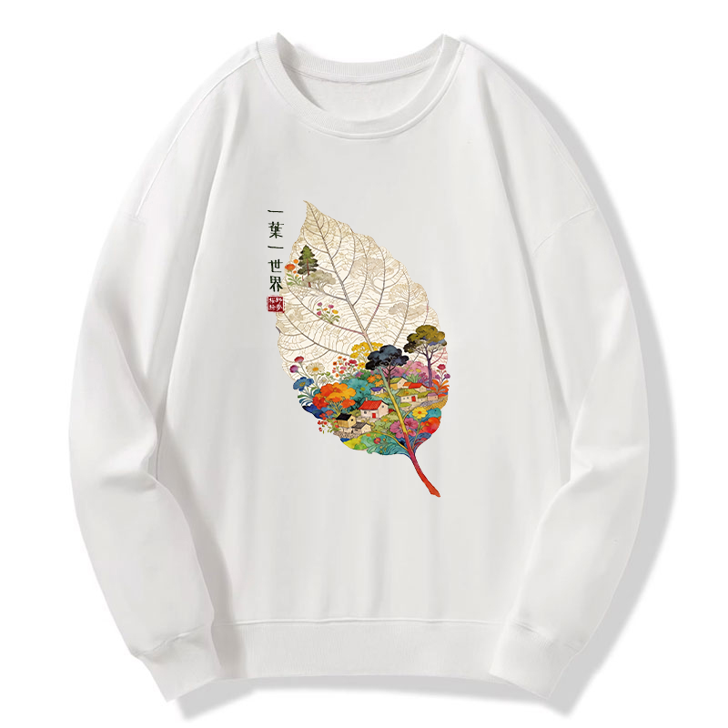 Tokyo-Tiger One Leaf Holds A Tiny Colorful World Classic Sweatshirt