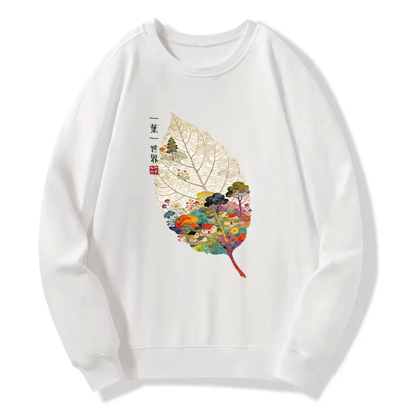 Tokyo-Tiger One Leaf Holds A Tiny Colorful World Classic Sweatshirt