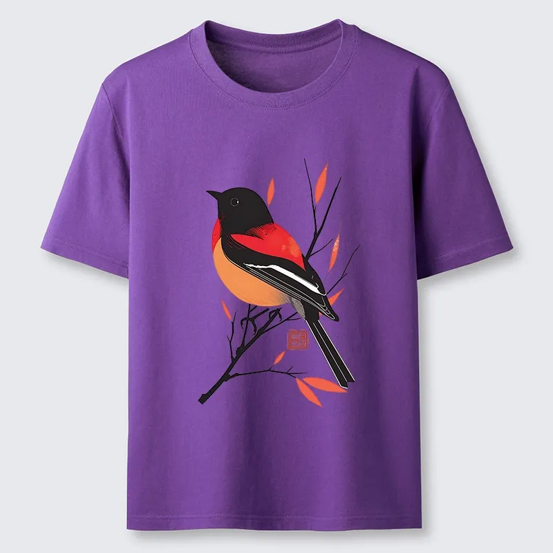 Tokyo-Tiger Oriental Bird Graphic Classic T-Shirt