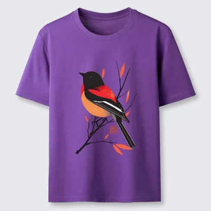 Tokyo-Tiger Oriental Bird Graphic Classic T-Shirt