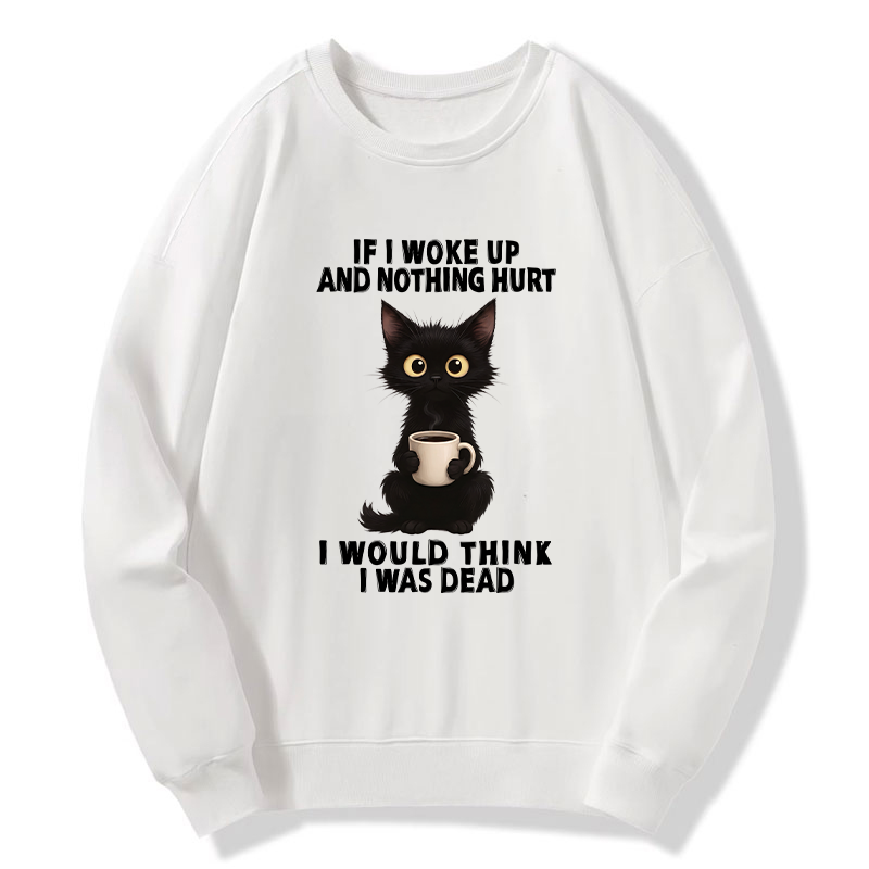 Tokyo-Tiger Funny Cute Black Cat And Coffee Meme Classic Sweatshirt