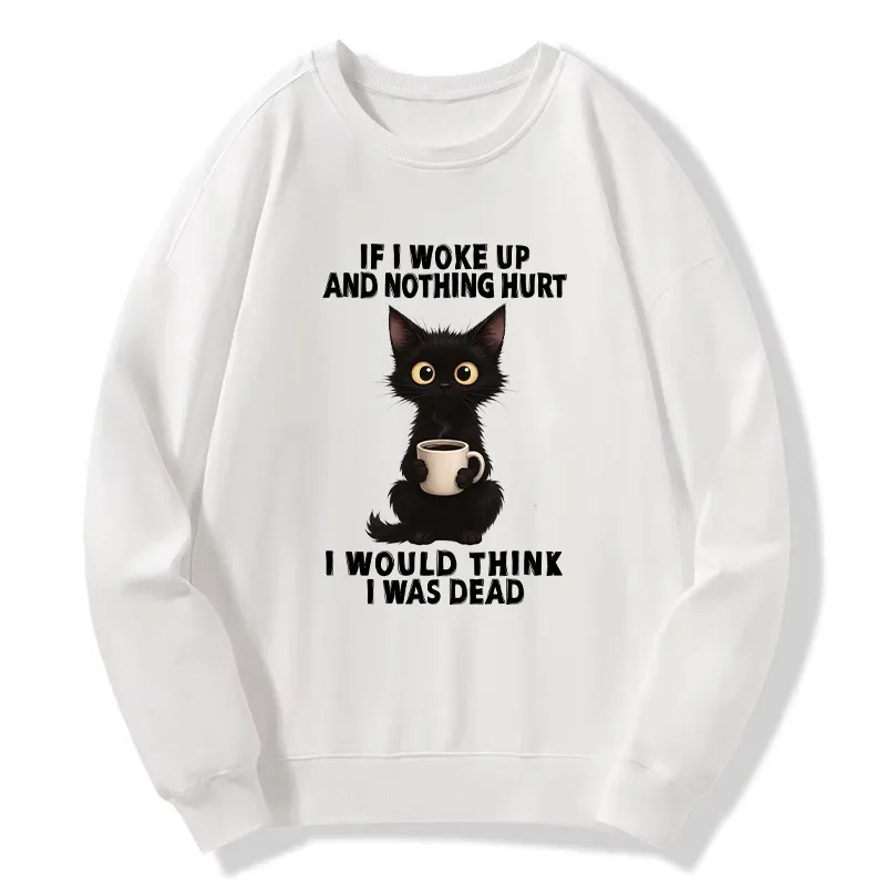 Tokyo-Tiger Funny Cute Black Cat And Coffee Meme Classic Sweatshirt Sale