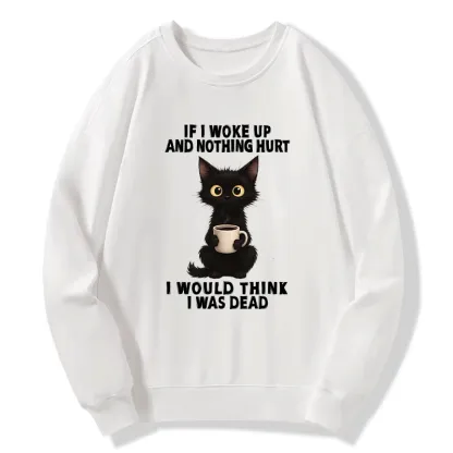 Tokyo-Tiger Funny Cute Black Cat And Coffee Meme Classic Sweatshirt