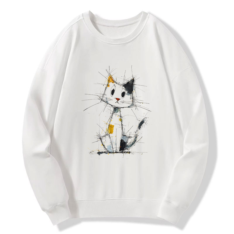 Tokyo-Tiger Minimal Splash Ink Cute Cat Classic Sweatshirt