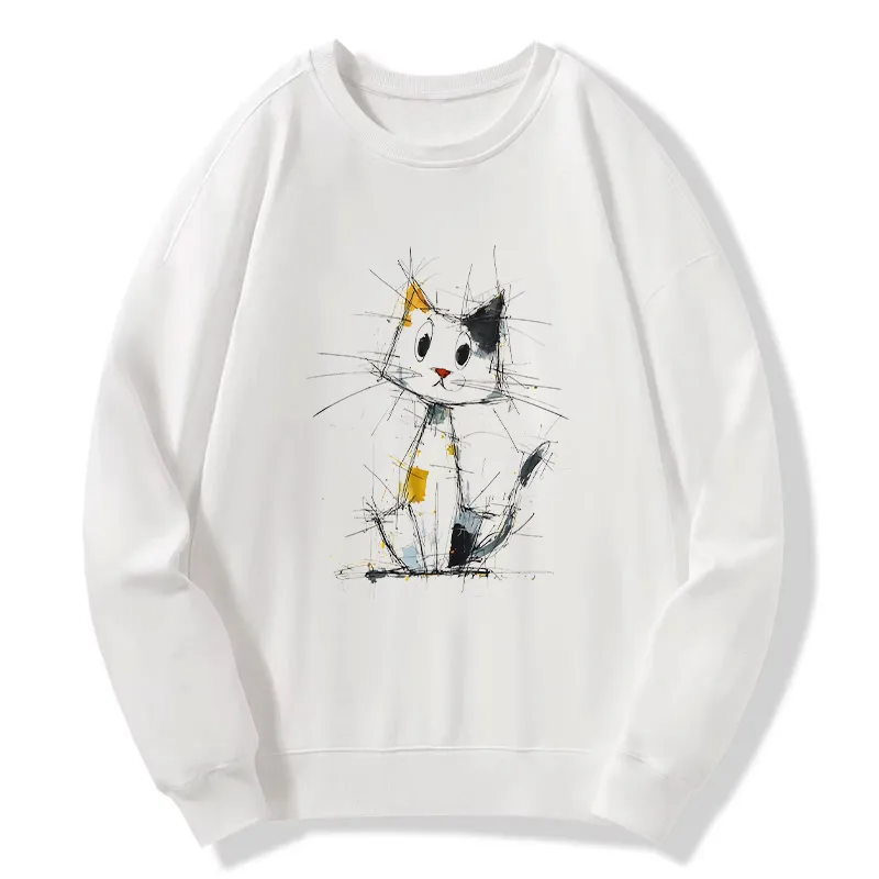 Tokyo-Tiger Minimal Splash Ink Cute Cat Classic Sweatshirt