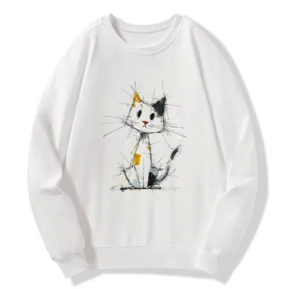 Tokyo-Tiger Minimal Splash Ink Cute Cat Classic Sweatshirt