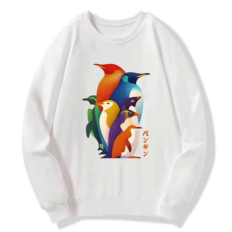 Tokyo-Tiger Cute Multi Tone Penguins Classic Sweatshirt