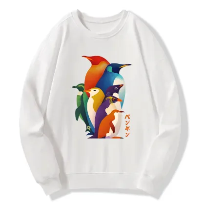 Tokyo-Tiger Cute Multi Tone Penguins Classic Sweatshirt