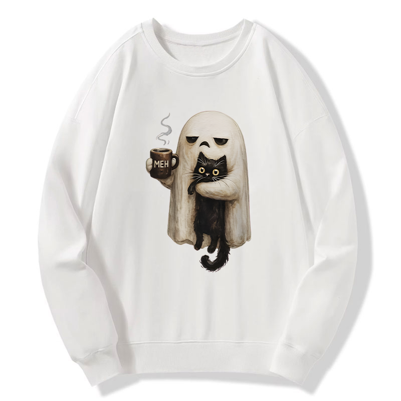 Tokyo-Tiger Ghost Cat Coffee Mood Classic Sweatshirt