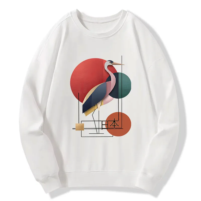 Tokyo-Tiger Geometric Crane Art Classic Sweatshirt Sale
