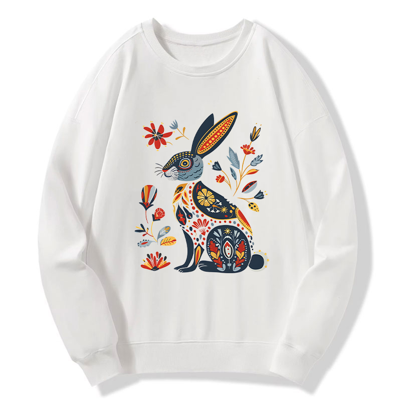Tokyo-Tiger Folk Hare Bloom Classic Sweatshirt