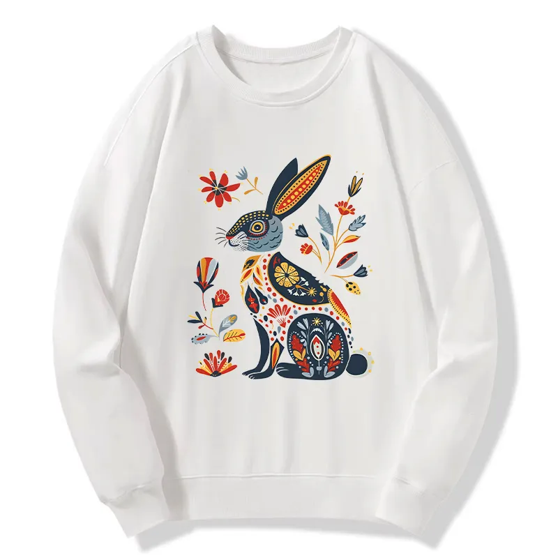 Tokyo-Tiger Folk Hare Bloom Classic Sweatshirt