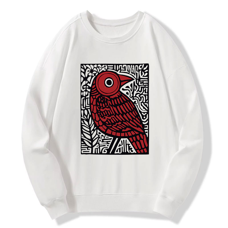 Tokyo-Tiger Retro Woodblock Bird Classic Sweatshirt