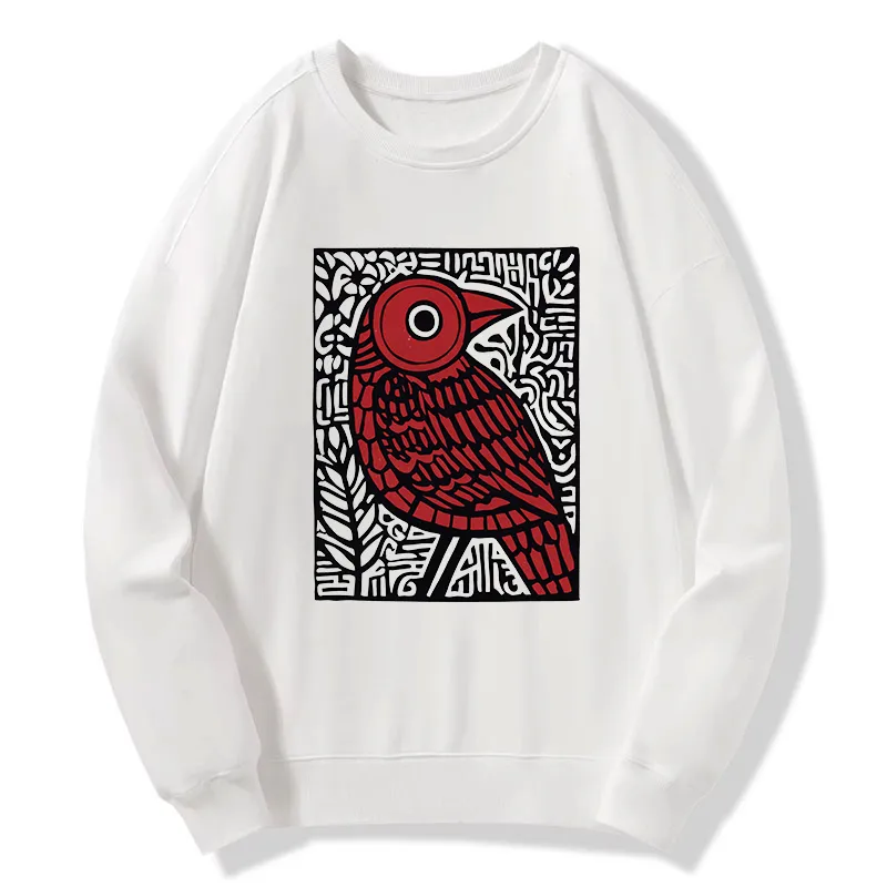 Tokyo-Tiger Retro Woodblock Bird Classic Sweatshirt