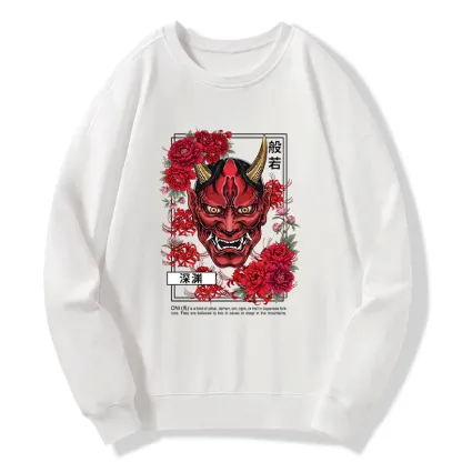 Tokyo-Tiger Cool Oni Floral Art Classic Sweatshirt